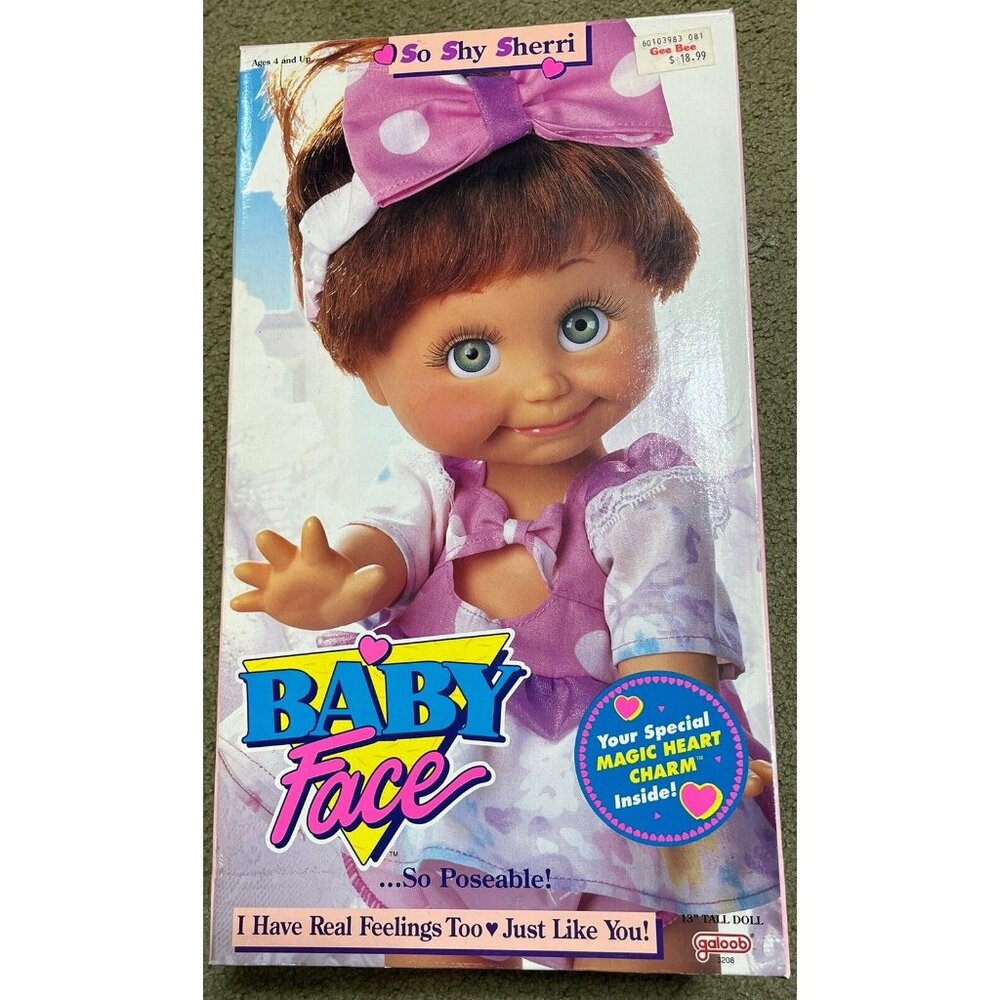 NEW RARE 1990 Baby Face SO SHY SHERRI 13" Poseable Doll Charm Galoob #3208 Misb!